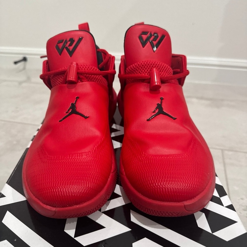 Jordan Red Sneakers with Strap and Jumpman Logo